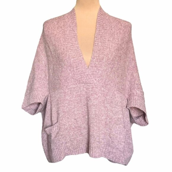 LAFAYETTE 148 Sweater Poncho One Size Alpaca Wool Pink Quiet Luxury Cozy Boho - Picture 1 of 12
